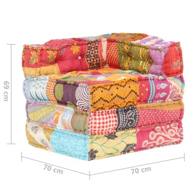 vidaXL Κάθισμα - Πουφ Αρθρωτό Patchwork Υφασμάτινο 70x70x69cm