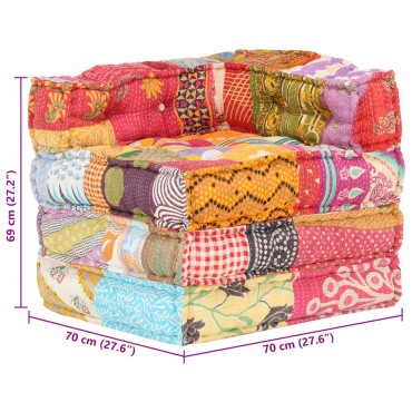 vidaXL Κάθισμα - Πουφ Αρθρωτό Patchwork Υφασμάτινο 70x70x69cm