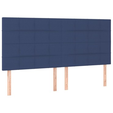 vidaXL Κεφαλάρι Κρεβατιού LED Μπλε 180x5x118/128cm Υφασμάτινο 1 τεμ.