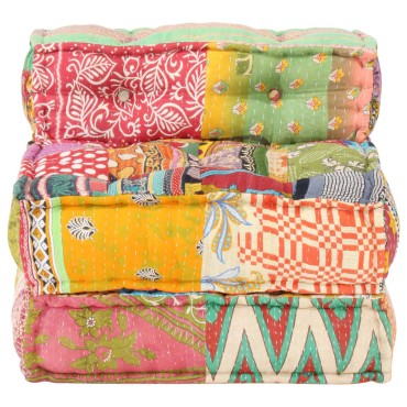 vidaXL Κάθισμα - Πουφ Αρθρωτό Patchwork Υφασμάτινο 57x67x51cm