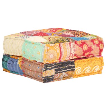 vidaXL Πουφ Patchwork 60x70x36cm Υφασμάτινο