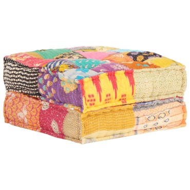 vidaXL Πουφ Patchwork 60x70x36cm Υφασμάτινο