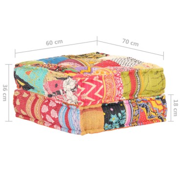 vidaXL Πουφ Patchwork 60x70x36cm Υφασμάτινο