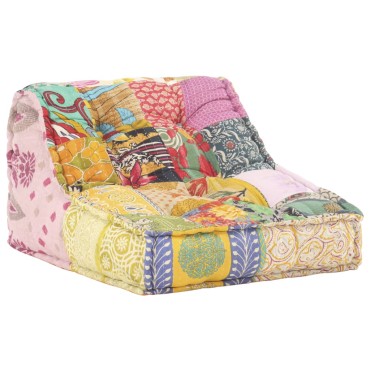vidaXL Κάθισμα - Πουφ Αρθρωτό Patchwork Υφασμάτινο 60x70x76cm