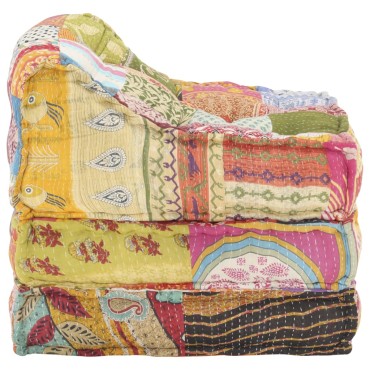 vidaXL Κάθισμα - Πουφ Αρθρωτό Patchwork Υφασμάτινο 60x70x76cm
