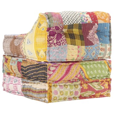 vidaXL Κάθισμα - Πουφ Αρθρωτό Patchwork Υφασμάτινο 60x70x76cm