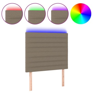 vidaXL Κεφαλάρι Κρεβατιού LED Taupe 90x5x118/128cm Υφασμάτινο 1 τεμ.