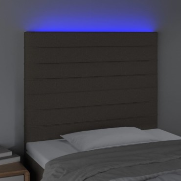 vidaXL Κεφαλάρι Κρεβατιού LED Taupe 90x5x118/128cm Υφασμάτινο 1 τεμ.