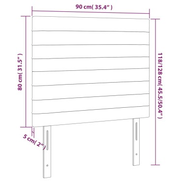 vidaXL Κεφαλάρι Κρεβατιού LED Taupe 90x5x118/128cm Υφασμάτινο 1 τεμ.