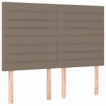 vidaXL Κεφαλάρι Κρεβατιού LED Taupe 144x5x118/128cm Υφασμάτινο 1 τεμ.