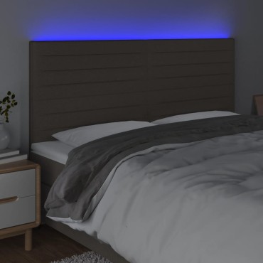 vidaXL Κεφαλάρι Κρεβατιού LED Taupe 160x5x118/128cm Υφασμάτινο 1 τεμ.
