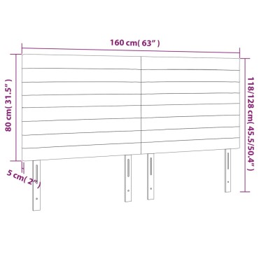 vidaXL Κεφαλάρι Κρεβατιού LED Taupe 160x5x118/128cm Υφασμάτινο 1 τεμ.