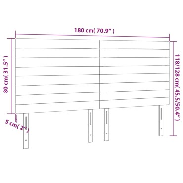 vidaXL Κεφαλάρι Κρεβατιού LED Μπλε 180x5x118/128cm Υφασμάτινο 1 τεμ.