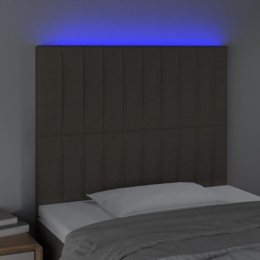 vidaXL Κεφαλάρι Κρεβατιού LED Taupe 90x5x118/128cm Υφασμάτινο 1 τεμ.