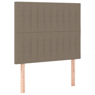 vidaXL Κεφαλάρι Κρεβατιού LED Taupe 90x5x118/128cm Υφασμάτινο 1 τεμ.