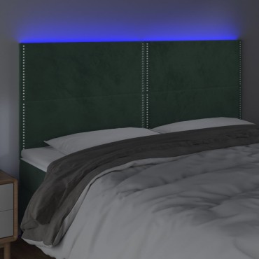 vidaXL Κεφαλάρι Κρεβατιού LED Σκούρο Πράσινο 180x5x118/128cm 1 τεμ.