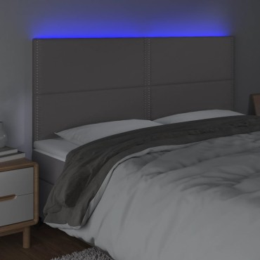 vidaXL Κεφαλάρι Κρεβατιού LED Γκρι 160x5x118/128 εκ 1 τεμ.