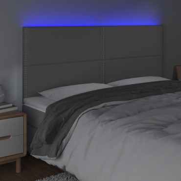 vidaXL Κεφαλάρι Κρεβατιού LED Γκρι 180x5x118/128 εκ 1 τεμ.