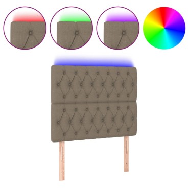 vidaXL Κεφαλάρι Κρεβατιού LED Taupe 100x7x118/128cm Υφασμάτινο 1 τεμ.
