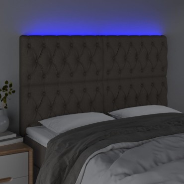 vidaXL Κεφαλάρι Κρεβατιού LED Taupe 160x7x118/128cm Υφασμάτινο 1 τεμ.