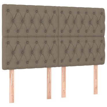 vidaXL Κεφαλάρι Κρεβατιού LED Taupe 160x7x118/128cm Υφασμάτινο 1 τεμ.