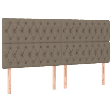 vidaXL Κεφαλάρι Κρεβατιού LED Taupe 180x7x118/128cm Υφασμάτινο 1 τεμ.