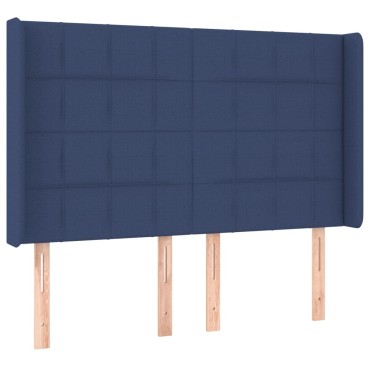 vidaXL Κεφαλάρι Κρεβατιού LED Μπλε 147x16x118/128cm Υφασμάτινο 1 τεμ.