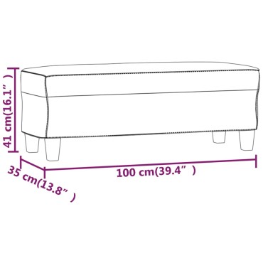 vidaXL Πάγκος Μαύρο 100x35x41cm από Συνθετικό Δέρμα 1 τεμ.