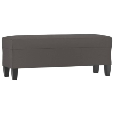 vidaXL Πάγκος Γκρι 100x35x41cm από Συνθετικό Δέρμα 1 τεμ.