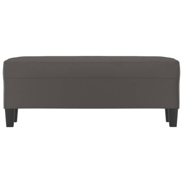 vidaXL Πάγκος Γκρι 100x35x41cm από Συνθετικό Δέρμα 1 τεμ.