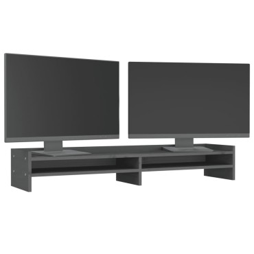 vidaXL Βάση Οθόνης Γκρι 100 x 24 x 16 εκ. από Μασίφ Ξύλο Πεύκου
