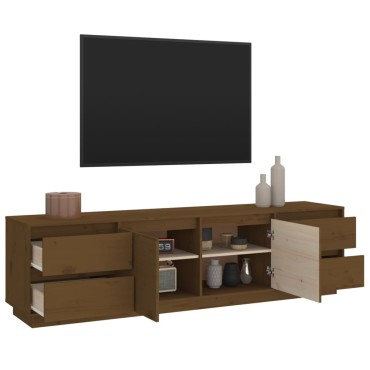 vidaXL Έπιπλο Τηλεόρασης Καφέ Μελί 176x37x47,5cm από Μασίφ Ξύλο Πεύκου