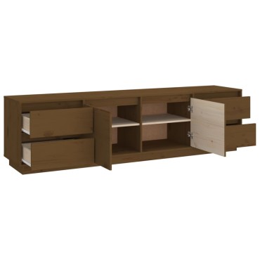 vidaXL Έπιπλο Τηλεόρασης Καφέ Μελί 176x37x47,5cm από Μασίφ Ξύλο Πεύκου