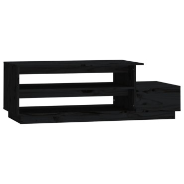 vidaXL Τραπεζάκι Σαλονιού Μαύρο 120x50x40,5cm από Μασίφ Ξύλο Πεύκου 1 τεμ.