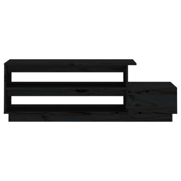 vidaXL Τραπεζάκι Σαλονιού Μαύρο 120x50x40,5cm από Μασίφ Ξύλο Πεύκου 1 τεμ.