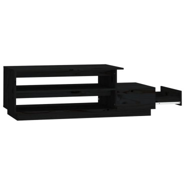 vidaXL Τραπεζάκι Σαλονιού Μαύρο 120x50x40,5cm από Μασίφ Ξύλο Πεύκου 1 τεμ.