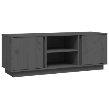 vidaXL Έπιπλο Τηλεόρασης Γκρι 110x35x40,5cm από Μασίφ Ξύλο Πεύκου