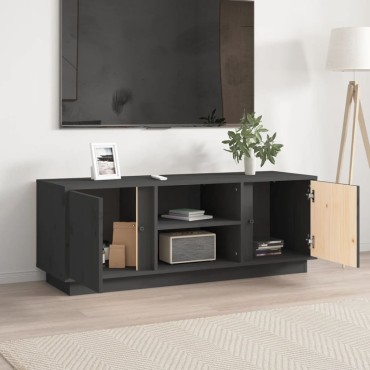 vidaXL Έπιπλο Τηλεόρασης Γκρι 110x35x40,5cm από Μασίφ Ξύλο Πεύκου