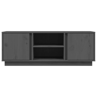 vidaXL Έπιπλο Τηλεόρασης Γκρι 110x35x40,5cm από Μασίφ Ξύλο Πεύκου