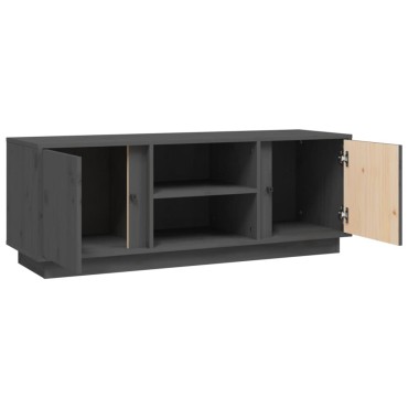 vidaXL Έπιπλο Τηλεόρασης Γκρι 110x35x40,5cm από Μασίφ Ξύλο Πεύκου