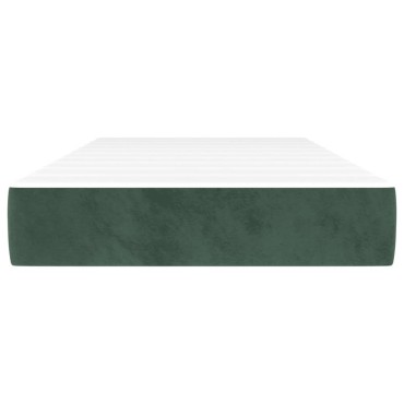 vidaXL Στρώμα με Pocket Springs Σκούρο Πράσινο 90x200x20cm Βελούδινο 1 τεμ. - Μονό