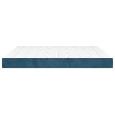 vidaXL Στρώμα με Pocket Springs Μεσαίας Σκληρότητας Σκούρο Μπλε 160x200x20cm Βελούδινο 1 τεμ. - Διπλό