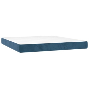 vidaXL Στρώμα με Pocket Springs Σκούρο Μπλε 180x200x20cm Βελούδινο 1 τεμ. - Διπλό