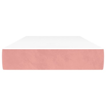 vidaXL Στρώμα με Pocket Springs Ροζ 90x200x20cm Βελούδινο 1 τεμ. - Μονό