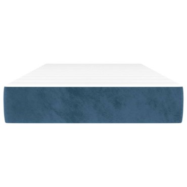 vidaXL Στρώμα με Pocket Springs Σκούρο Μπλε 100x200x20cm Βελούδινο 1 τεμ. - Μονό