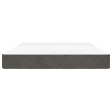 vidaXL Στρώμα με Pocket Springs Σκούρο Γκρι 140x190x20cm Βελούδινο 1 τεμ. - Διπλό