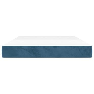 vidaXL Στρώμα με Pocket Springs Σκούρο Μπλε 140x190x20cm Βελούδινο 1 τεμ. - Μονό