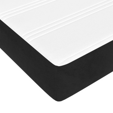 vidaXL Στρώμα με Pocket Springs Μαύρο 160x200x20cm Βελούδινο 1 τεμ. - Διπλό