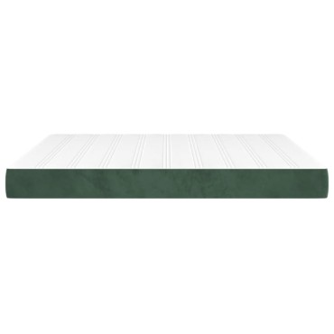 vidaXL Στρώμα με Pocket Springs Σκούρο Πράσινο 160x200x20cm Βελούδινο 1 τεμ. - Διπλό