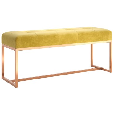 vidaXL Πάγκος Κίτρινο μουσταρδί 110x36x45cm Βελούδινος 1 τεμ.